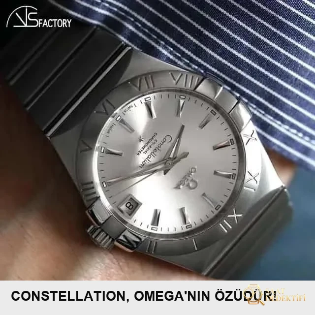 Karşılaştırmalı inceleme: VS Factory Omega Constellation Serisi 123.10.38.21.02.001 çelik bilezikli klasik kol saati - Bilekte Duruş ve Kasa Orantısı