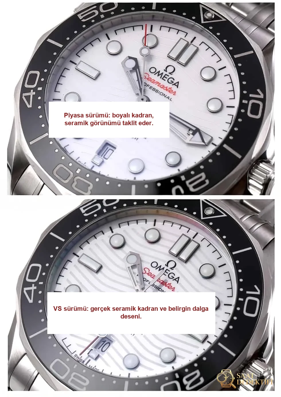 Karşılaştırmalı inceleme: VS Factory OMEGA Seamaster 300m serisi 210.30.42.20.04.001 çelik bilezik beyaz kadran erkek dalış saati - Arka Kapak ve Mekanizma Detayı