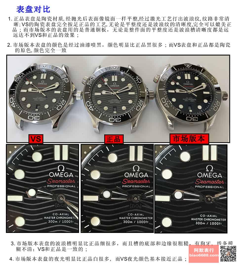 Karşılaştırmalı inceleme: VS Factory OMEGA Seamaster 300m serisi 210.30.42.20.04.001 çelik bilezik beyaz kadran erkek dalış saati — 9. fotoğraf