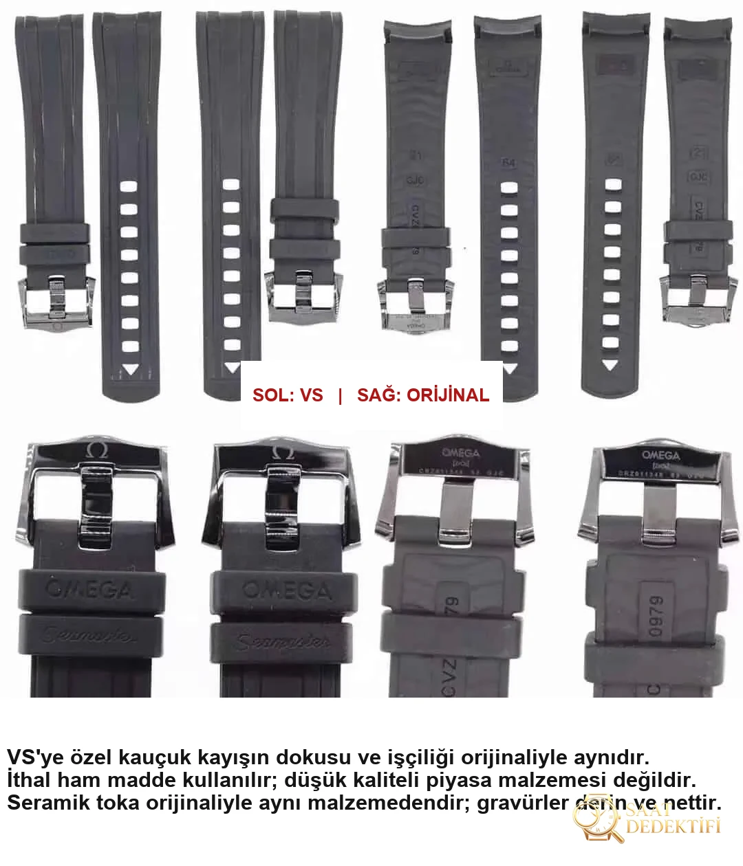 Karşılaştırmalı inceleme: VS Factory [Seramik] OMEGA Seamaster 300M Serisi 210.92.44.20.01.001 kauçuk kayışlı dalış erkek kol saati - Fosfor ve Super-LumiNova Gece Görünümü