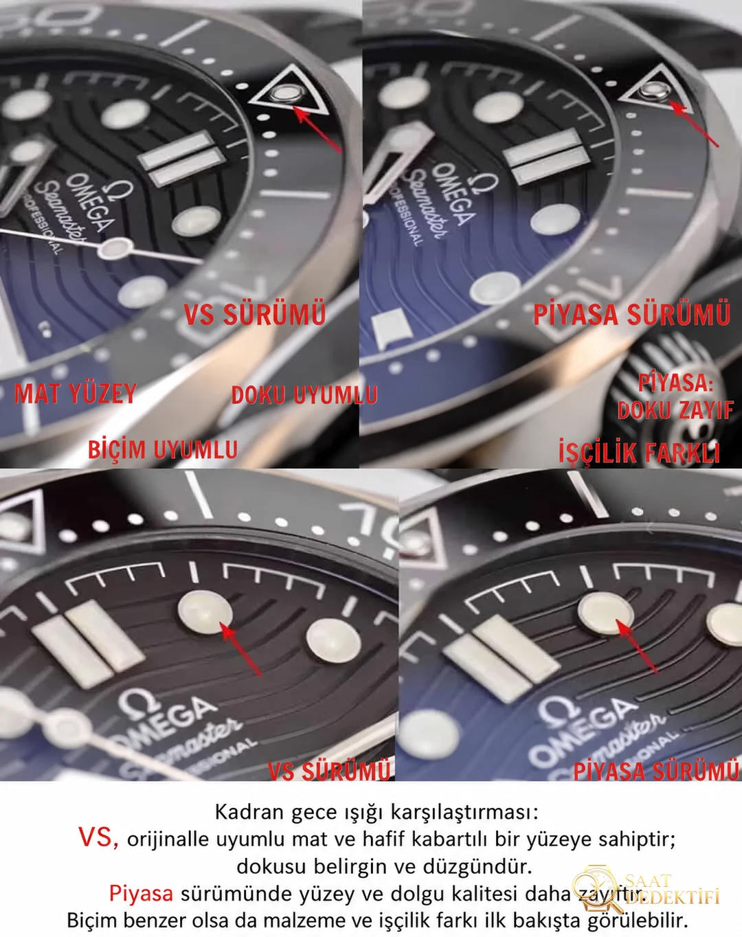 Karşılaştırmalı inceleme: VS Factory [Seramik] OMEGA Seamaster 300M Serisi 210.92.44.20.01.001 kauçuk kayışlı dalış erkek kol saati - Cam Yansıma Önleyici (AR) Kaplama