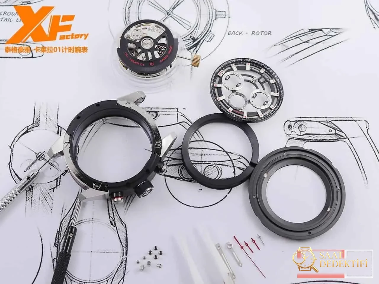 Karşılaştırmalı inceleme: XF Factory [45 mm] Tag Heuer Carrera Serisi CAR201V.BA0714 Erkek Kronograf Otomatik Mekanik Saat - Fosfor ve Super-LumiNova Gece Görünümü