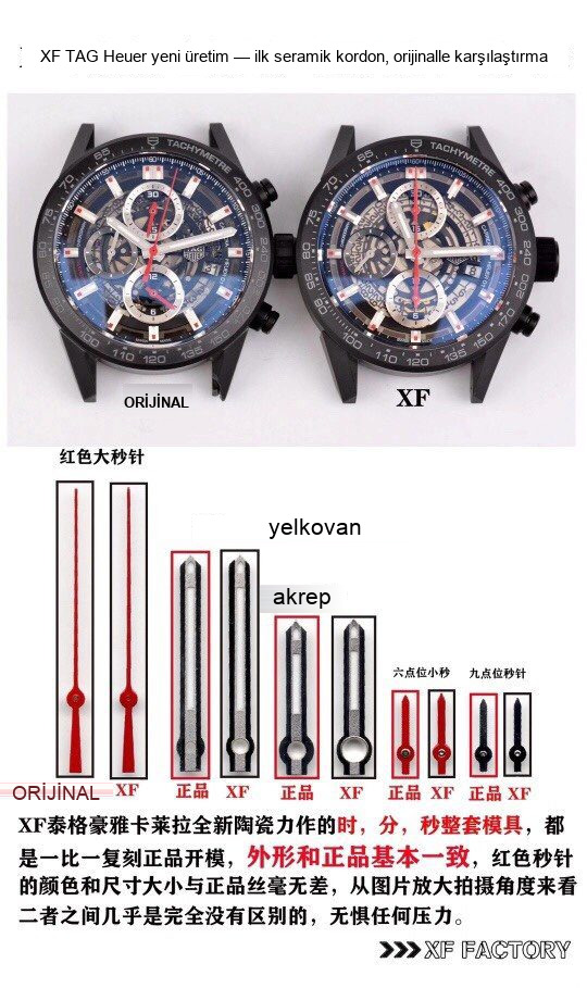 Karşılaştırmalı inceleme: XF Factory TAG Heuer Carrera serisi CAR2090.BH0729 saati — 5. fotoğraf