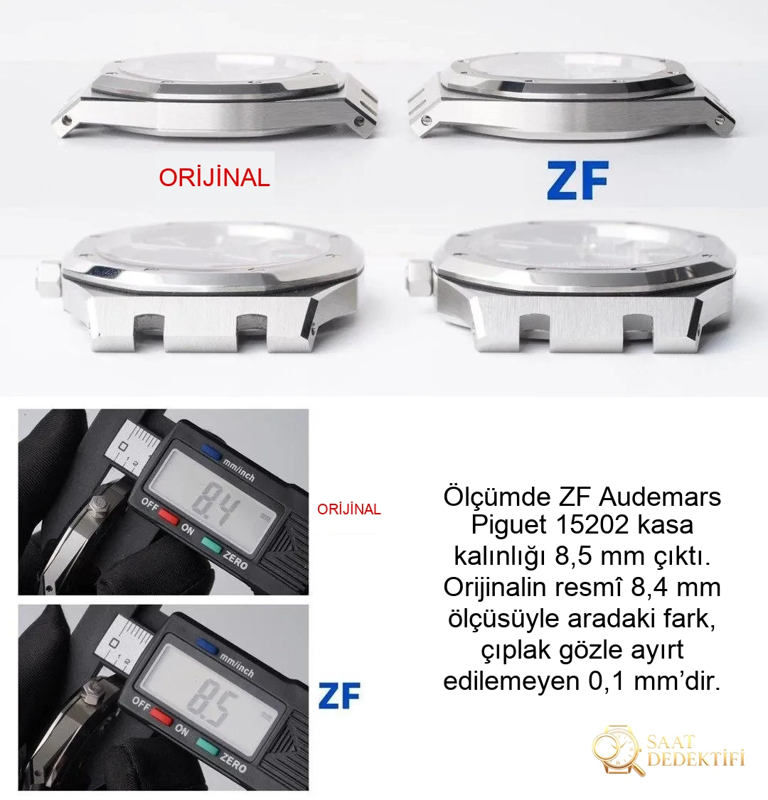 Karşılaştırmalı inceleme: ZF Factory AP Audemars Piguet Royal Oak 15202ST.OO.1240ST.01 - Arka Kapak ve Mekanizma Detayı