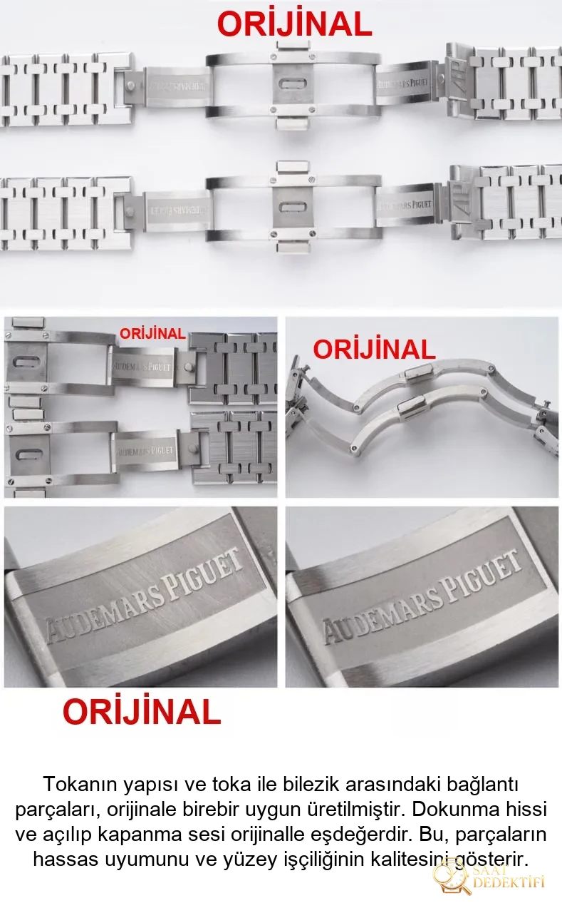Karşılaştırmalı inceleme: ZF Factory AP Audemars Piguet Royal Oak 15202ST.OO.1240ST.01 - Klips Kilidi ve Lazer Damgalar