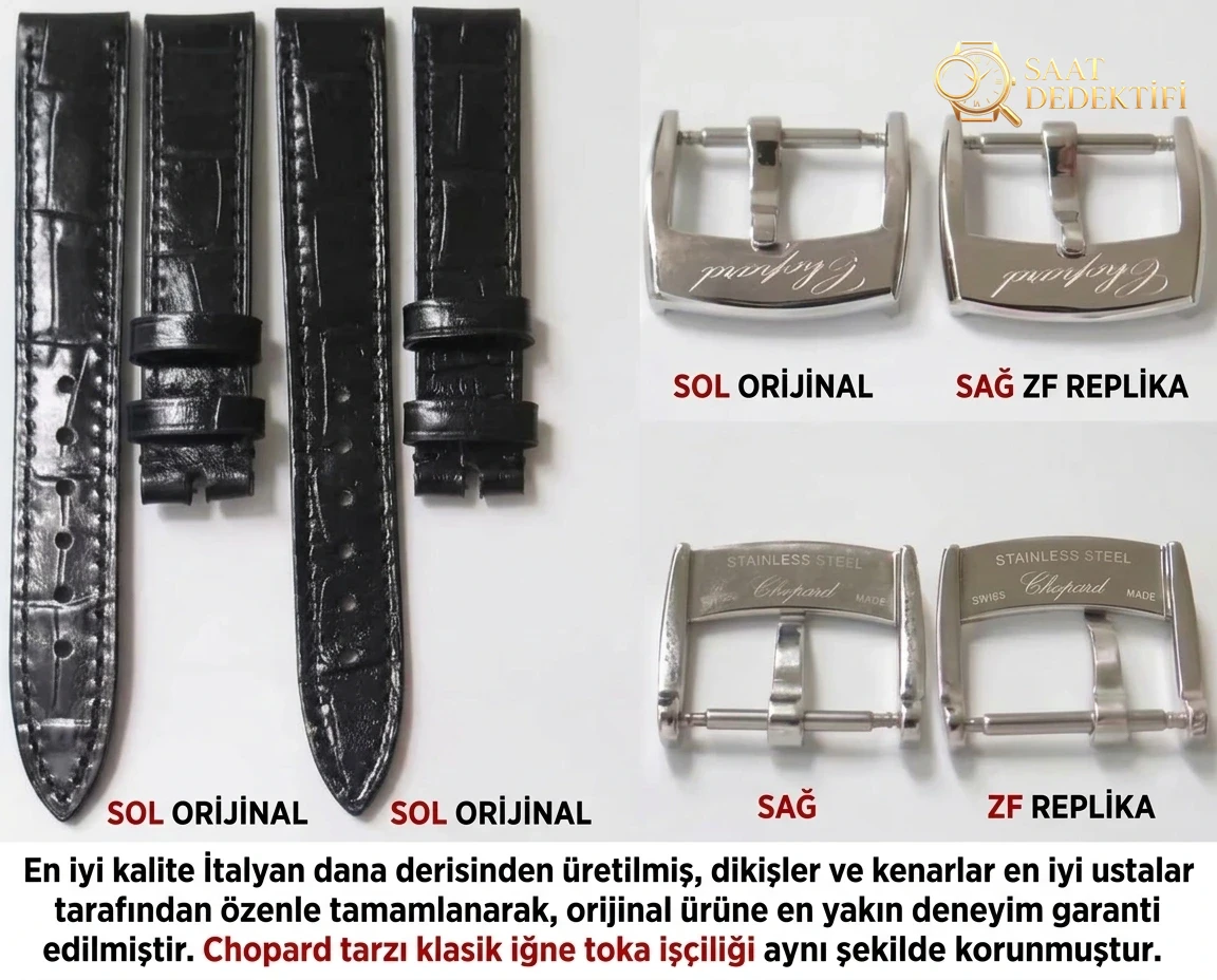 Karşılaştırmalı inceleme: ZF Factory Chopard Happy Diamonds serisi 278509-3001 kol saati - Fosfor ve Super-LumiNova Gece Görünümü