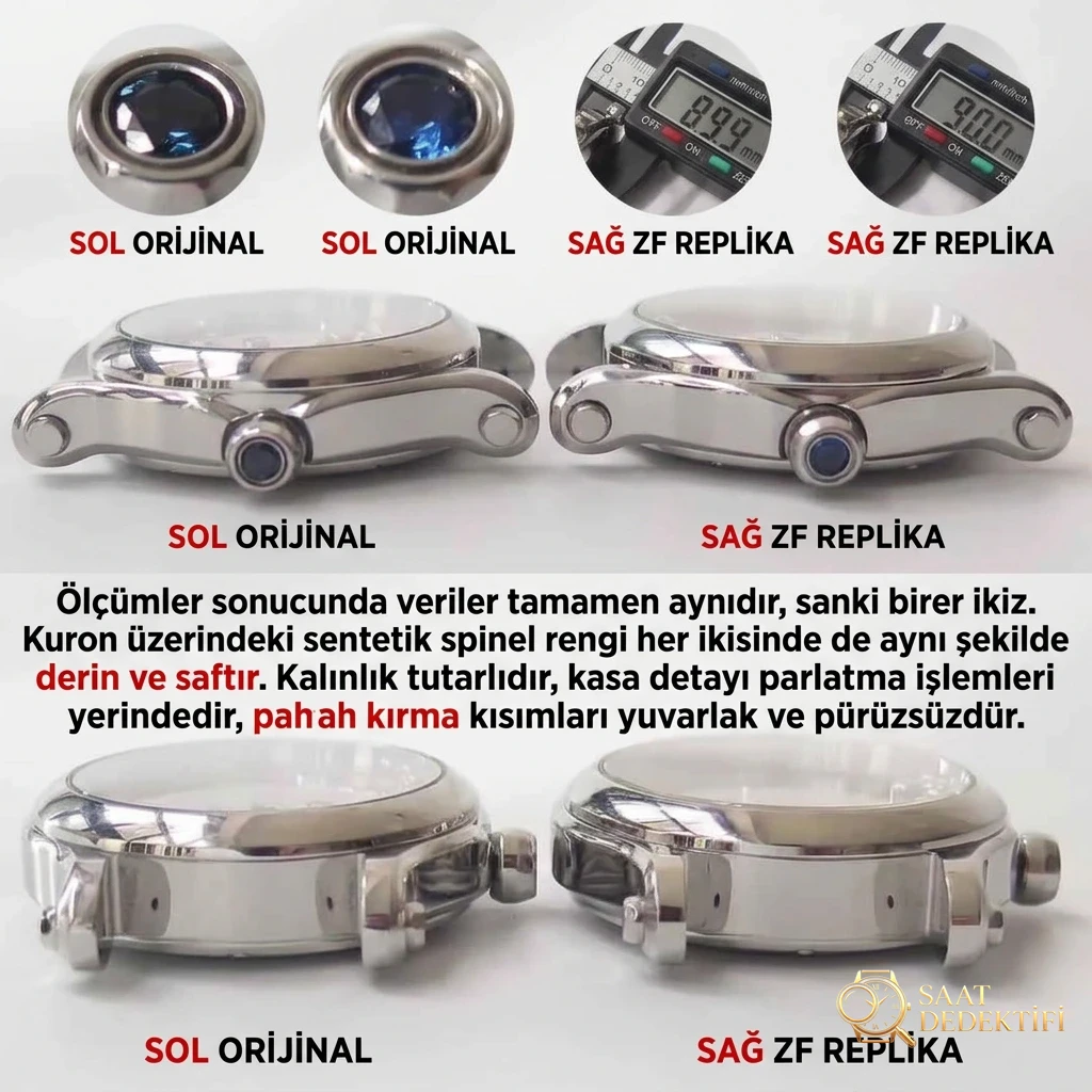 Karşılaştırmalı inceleme: ZF Factory Chopard Happy Diamonds serisi 278559-3001 kadın deri kayışlı kol saati - Kadran Detayı ve Bezel İşçiliği