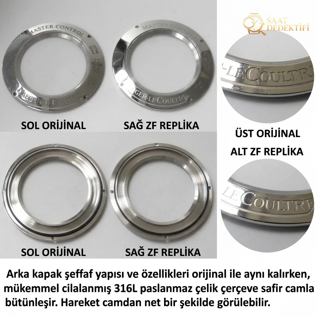 Karşılaştırmalı inceleme: ZF Factory JL Jaeger-LeCoultre Master Geographic serisi Q1428421 klasik deri kayışlı erkek kol saati - Bilezik, Toka ve Klips Mekanizması