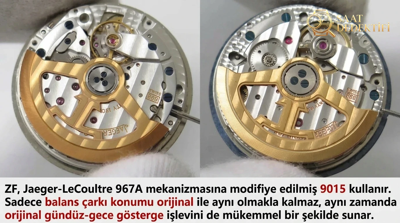 Karşılaştırmalı inceleme: ZF Factory [Kadın] Jaeger-LeCoultre Rendez-Vous serisi 3468480 deri kayışlı klasik saat - Fosfor ve Super-LumiNova Gece Görünümü