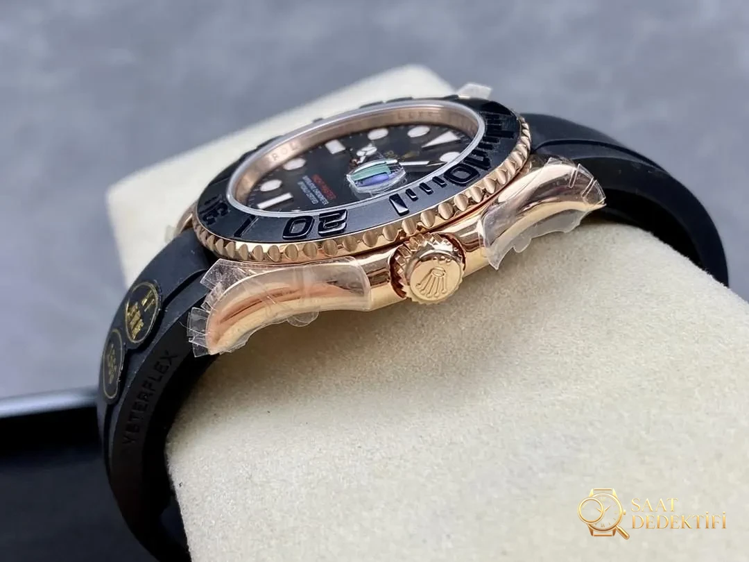 KING Factory KF Factory Replika Rolex Altın Yacht-Master Ağırlıklandırılmış Tam Ağırlık Versiyonu 154 Gram 174 Gram - Makro Kadran ve İndeks İşçiliği