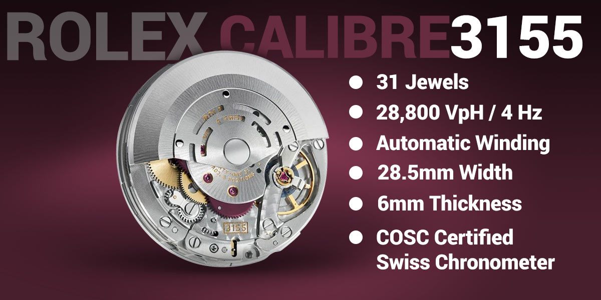 Rolex Kalibre 3155 Self-Kurma Mekanizma