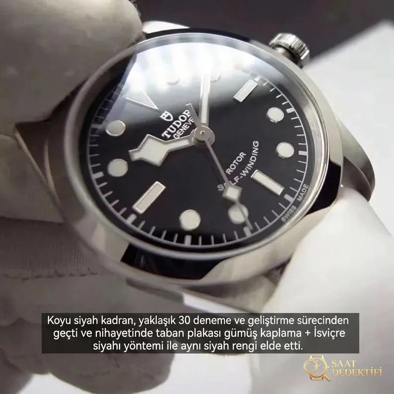 KRF Factory Replika Tudor Black Bay M79500 uniseks 36 mm saat gerçek-replika karşılaştırması ve orijinal incelemesi - Kasa Profili ve Kurma Kolu İncelemesi