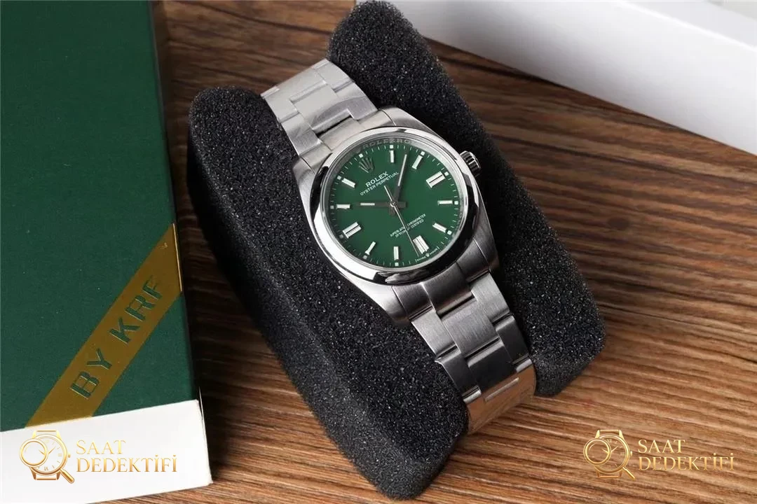 KRF Factory Rolex Oyster Perpetual 126000-0005 serisi nötr yeşil kadran iyi mi yapılmış? - Kadran Detayı ve Bezel İşçiliği
