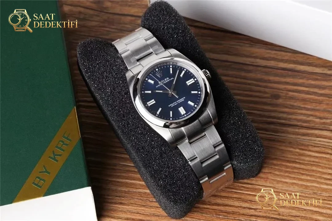KRF Factory Rolex Oyster Perpetual 126000 mavi kadran uniseks modelin kalitesi nasıl? - Kadran Detayı ve Bezel İşçiliği
