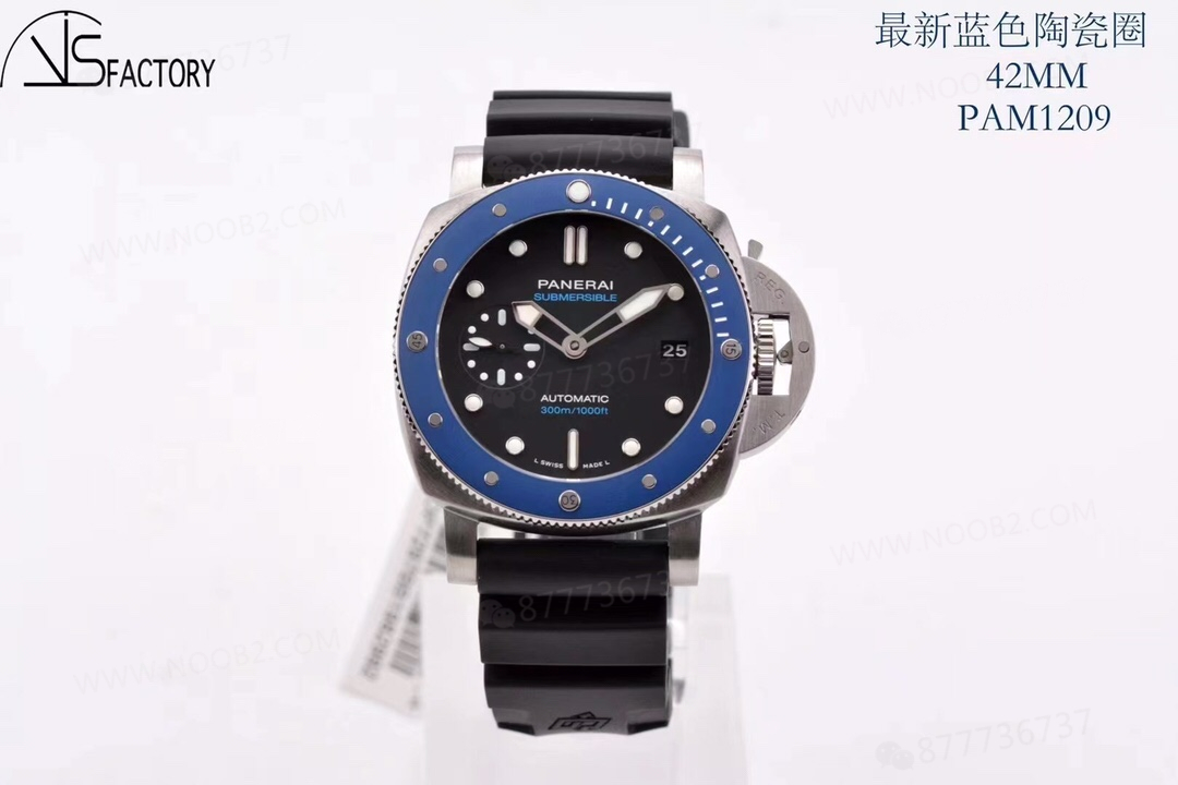 Küçük Kasa Çaplı Panerai: VS Factory 1209 Küçük Mavi Hayalet 42 mm Seramik Bezelli Saat — 1. fotoğraf