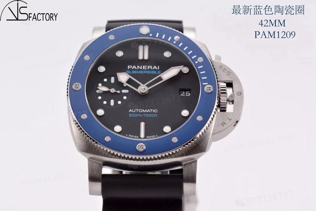 Küçük Kasa Çaplı Panerai: VS Factory 1209 Küçük Mavi Hayalet 42 mm Seramik Bezelli Saat — 3. fotoğraf