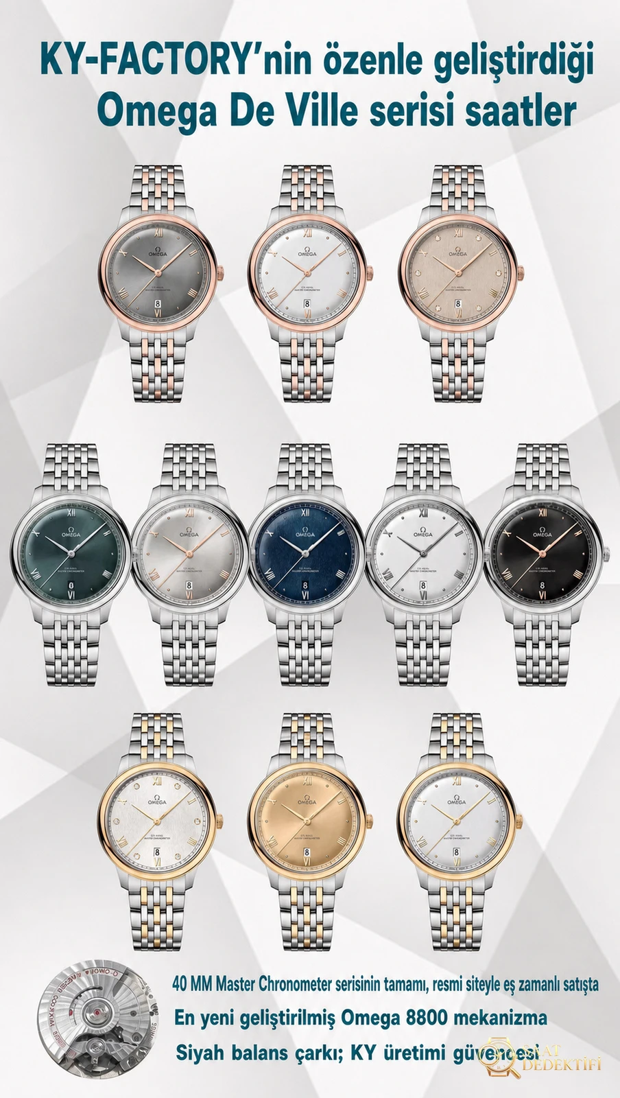 KY Factory Omega De Ville 8800 mekanizmasının işçiliği nasıl? Mks ile ne farkı var? - Mekanizma Zemberek ve Balans Detayı