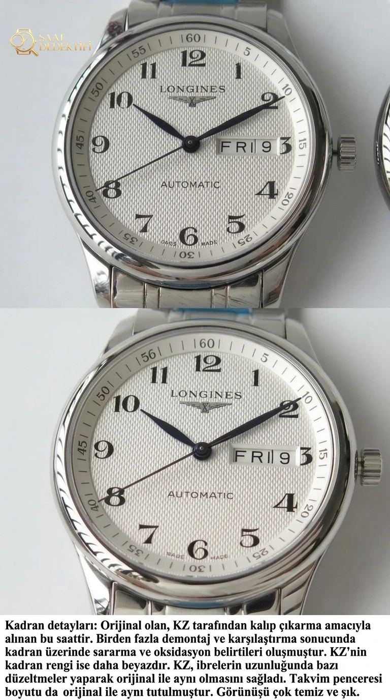 KZ Factory Longines Master Collection çift takvim eta2836 serisi L2.755.4.78.6 orijinal karşılaştırmalı detaylı inceleme - Arka Kapak ve Mekanizma Detayı