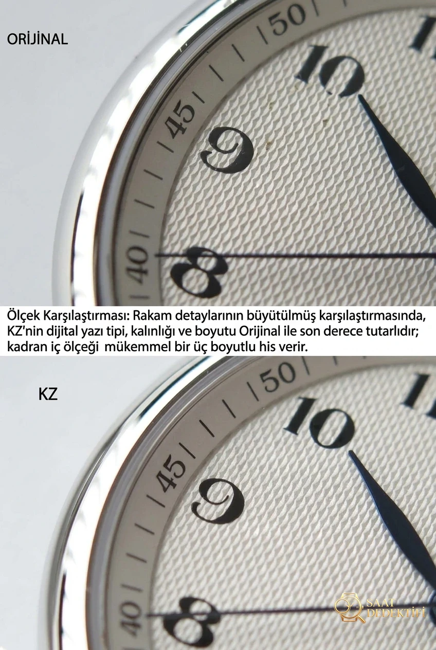 KZ Factory Longines Master Collection çift takvim eta2836 serisi L2.755.4.78.6 orijinal karşılaştırmalı detaylı inceleme - Makro Kadran ve İndeks İşçiliği