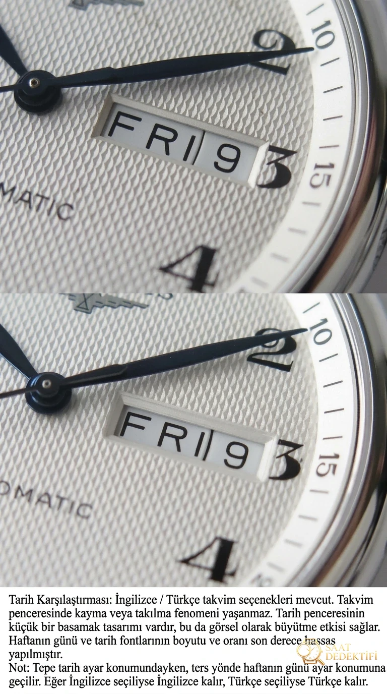 KZ Factory Longines Master Collection çift takvim eta2836 serisi L2.755.4.78.6 orijinal karşılaştırmalı detaylı inceleme - Fosfor ve Super-LumiNova Gece Görünümü
