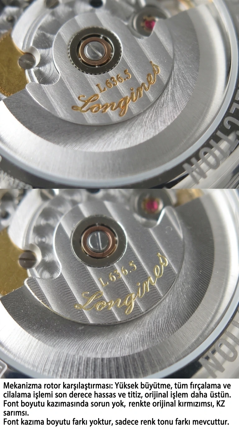 KZ Factory Longines Master Collection çift takvim eta2836 serisi L2.755.4.78.6 orijinal karşılaştırmalı detaylı inceleme - Toka İçi Mikro Ayar Mekanizması