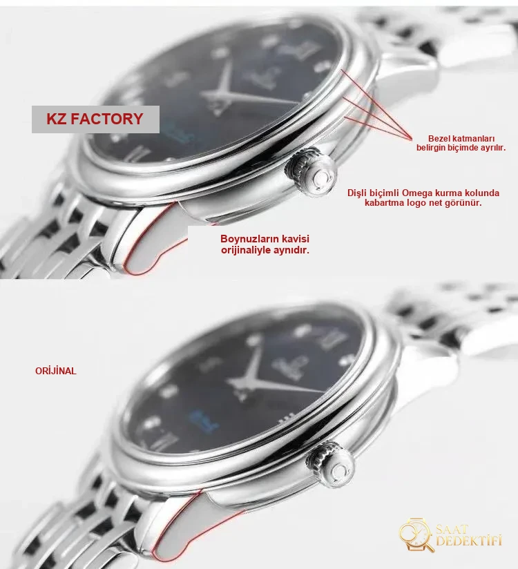 KZ Factory Omega De Ville Orbis kadın özel versiyonunda gerçek-replika nasıl ayırt edilir? - Bilezik, Toka ve Klips Mekanizması