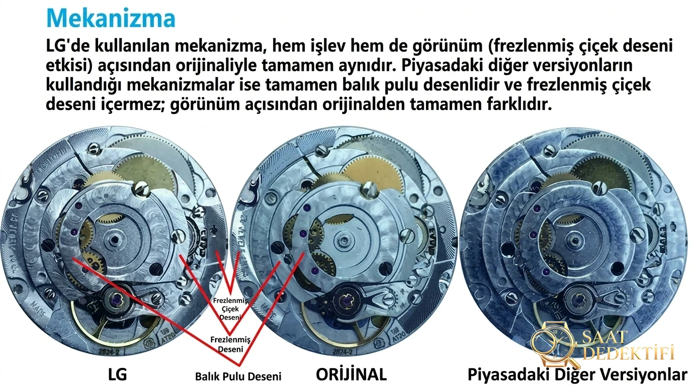 LG Factory Longines Master Collection çift takvim: orijinal ve diğer versiyonlarla ayrıntılı karşılaştırma ve söküm - Toka İçi Mikro Ayar Mekanizması