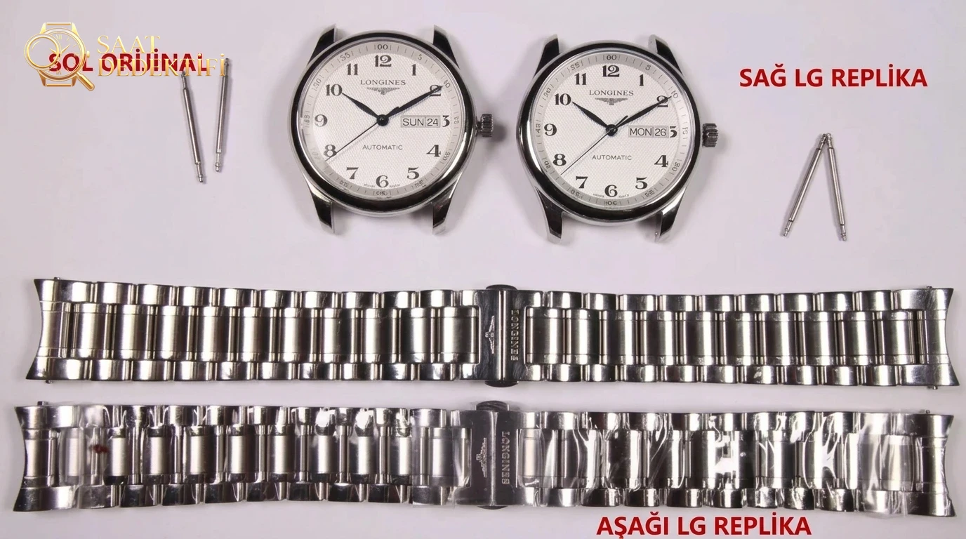 LG Factory Longines Master Collection çift takvim versiyonu Traditional serisi L2.755.4.78.6 saatinin orijinaliyle karşılaştırmalı incelemesi - Arka Kapak ve Mekanizma Detayı