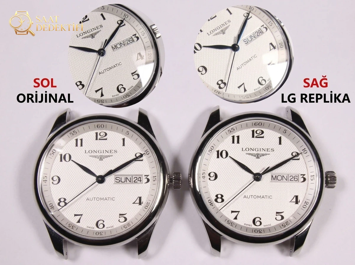 LG Factory Longines Master Collection çift takvim versiyonu Traditional serisi L2.755.4.78.6 saatinin orijinaliyle karşılaştırmalı incelemesi - Bilezik, Toka ve Klips Mekanizması