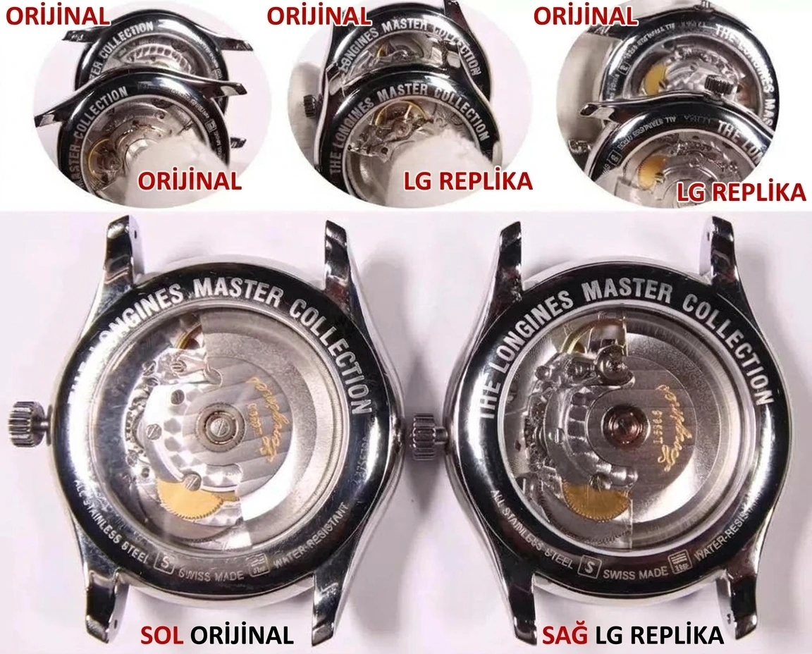 LG Factory Longines Master Collection çift takvim versiyonu Traditional serisi L2.755.4.78.6 saatinin orijinaliyle karşılaştırmalı incelemesi - Fosfor ve Super-LumiNova Gece Görünümü