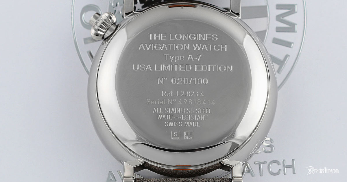 Longines Avigation Saat Type A 7 USA kasa arkası