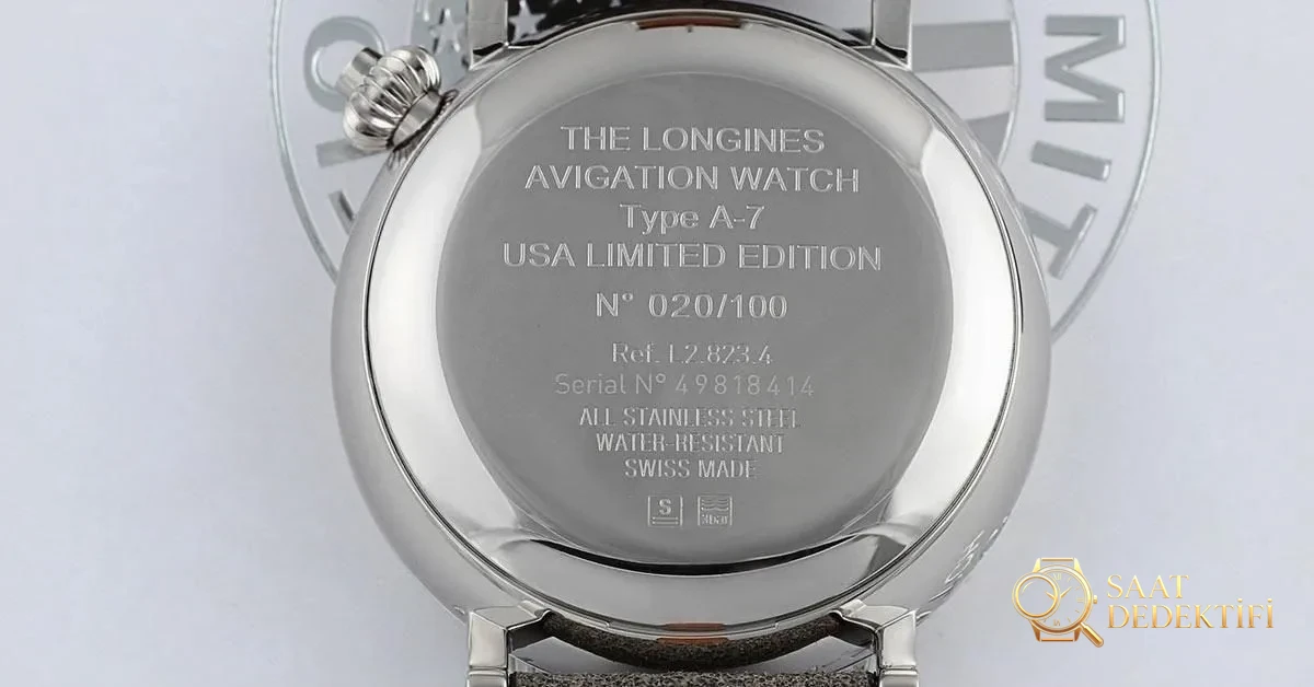 Longines Avigation Saat Type A 7 USA kasa arkası