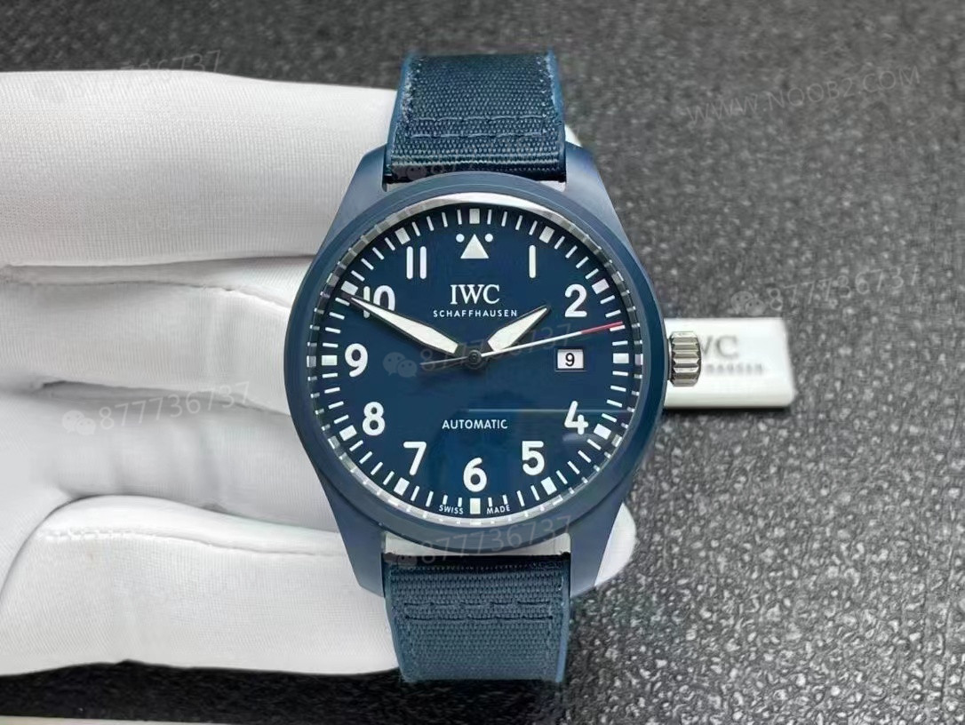 M+ fabrikası IWC Mark 18 IW328101 mavi seramik işçiliği nasıl? — 1. fotoğraf