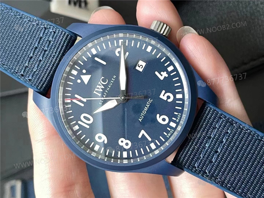 M+ Fabrikası IWC Mark XVIII Mavi Seramik Güncellenmiş V2 Merkez Eksen Versiyonu — 2. fotoğraf