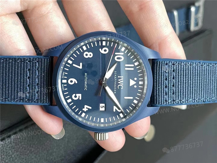 M+ Fabrikası IWC Mark XVIII Mavi Seramik Güncellenmiş V2 Merkez Eksen Versiyonu — 3. fotoğraf