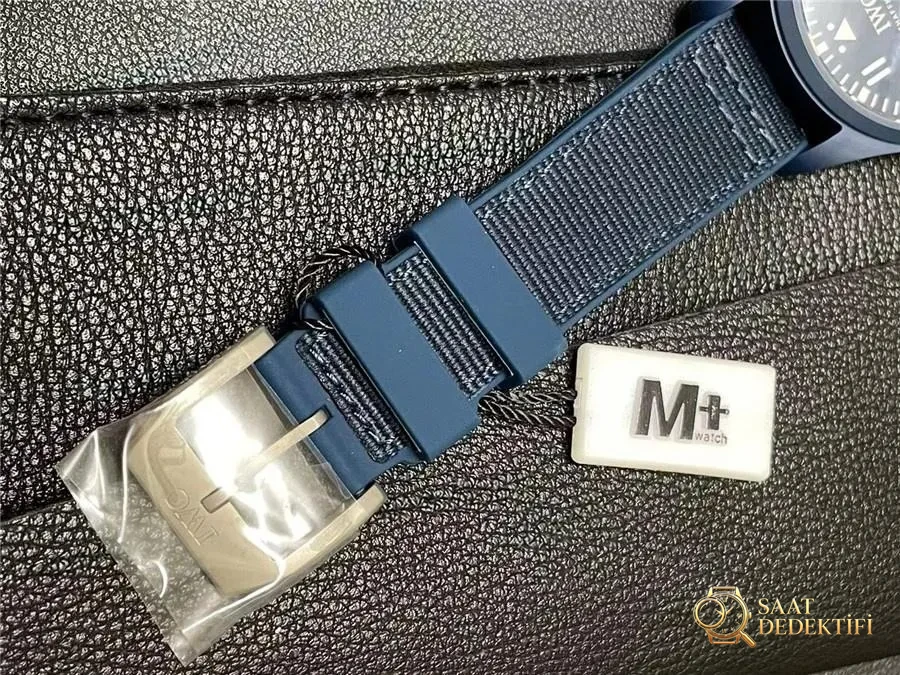 M+ Fabrikası IWC Mark XVIII Mavi Seramik Güncellenmiş V2 Merkez Eksen Versiyonu - Klips Kilidi ve Lazer Damgalar