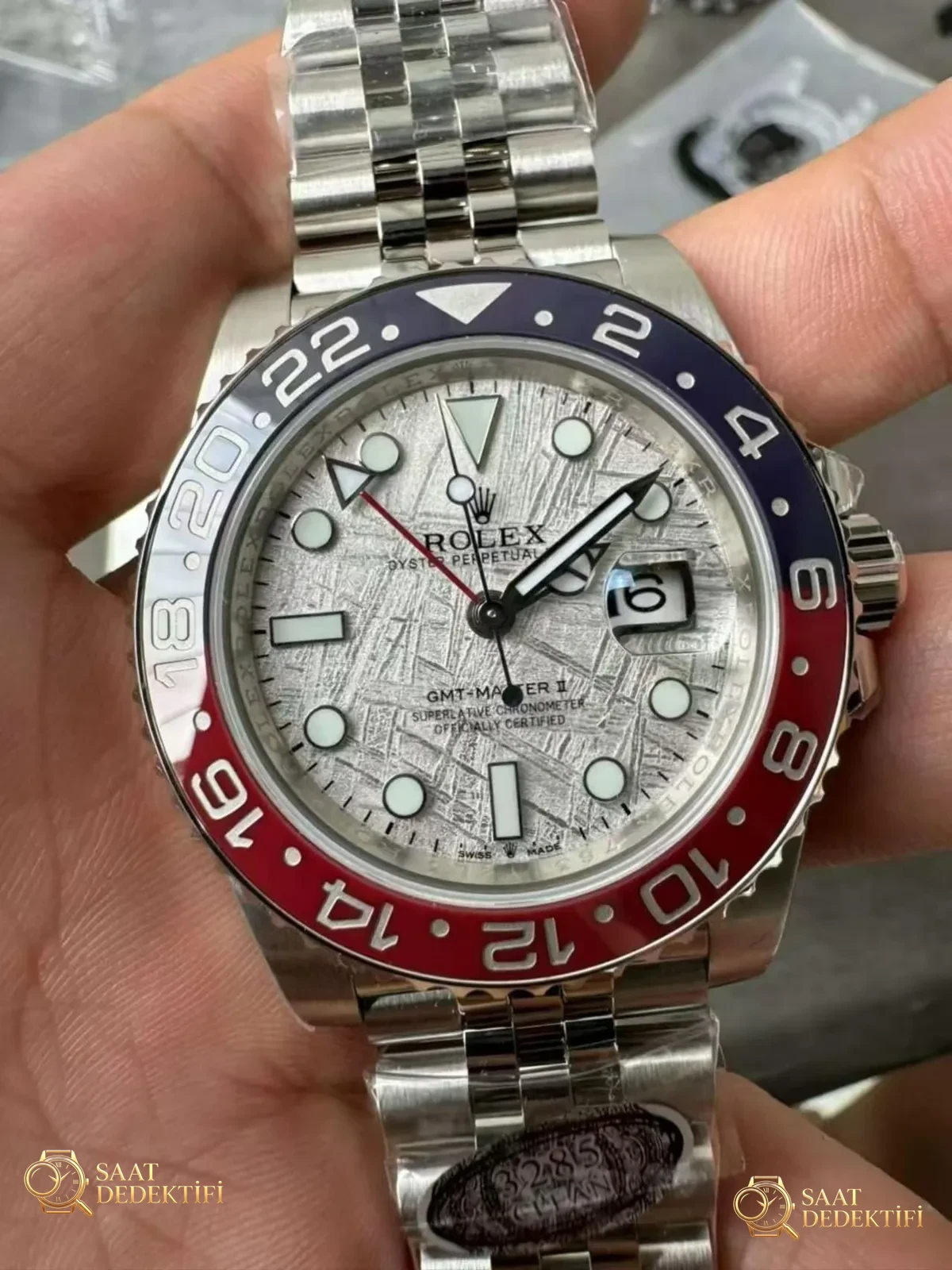 Meteorit Kadranlı En İyi Super Clone GMT-Master II - Arka Kapak ve Mekanizma Detayı