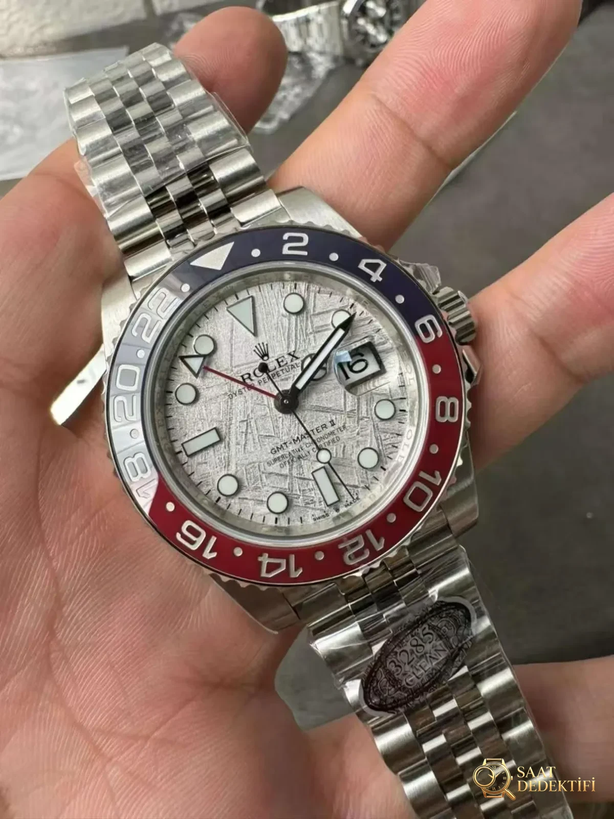 Meteorit Kadranlı En İyi Super Clone GMT-Master II - Makro Kadran ve İndeks İşçiliği
