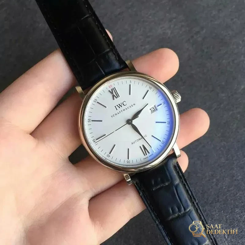 IWC Portofino IW356501 Siyah Deri Kayış