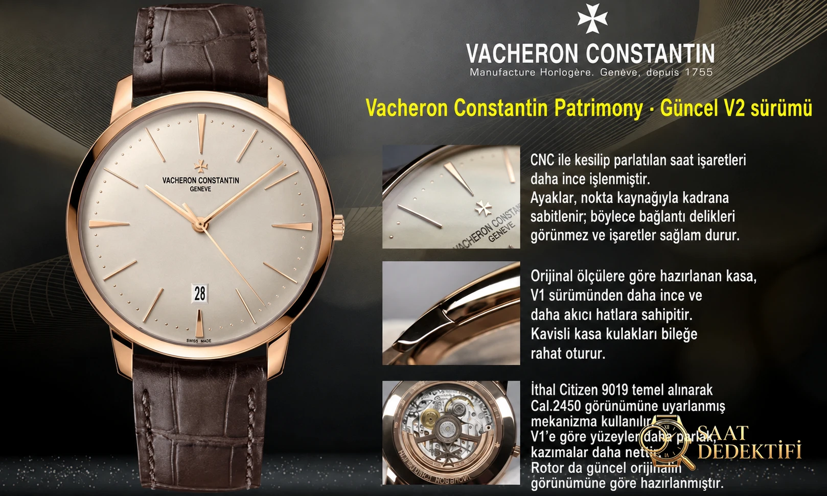 MKS Factory Vacheron Constantin Traditionnelle 85180 serisinin V2 versiyonunda neler geliştirildi? - Kadran Detayı ve Bezel İşçiliği