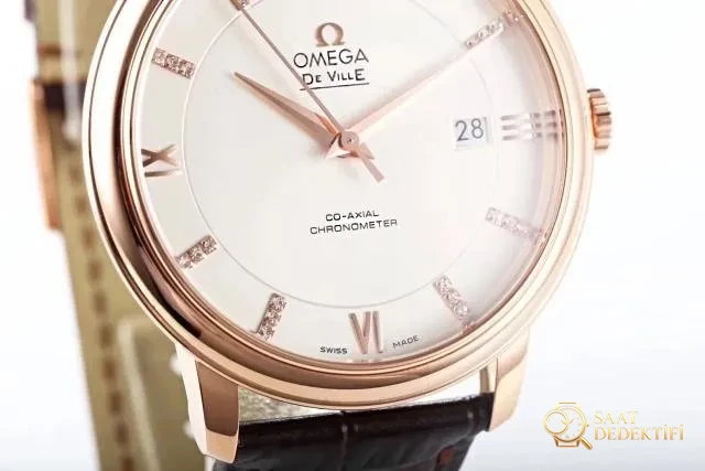 MKS Omega De Ville Roze Altın Beyaz Kadran