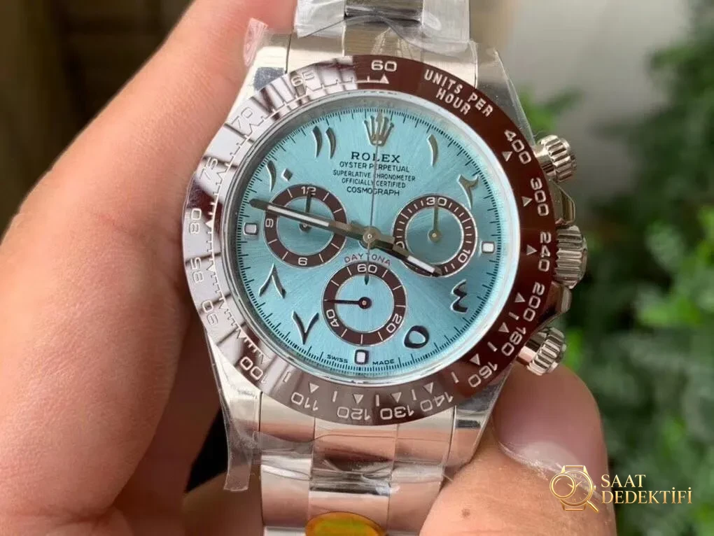N Factory 4130 Rolex buz mavisi Daytona Orta Doğu Dubai limited edition saat incelemesi - Kadran Detayı ve Bezel İşçiliği