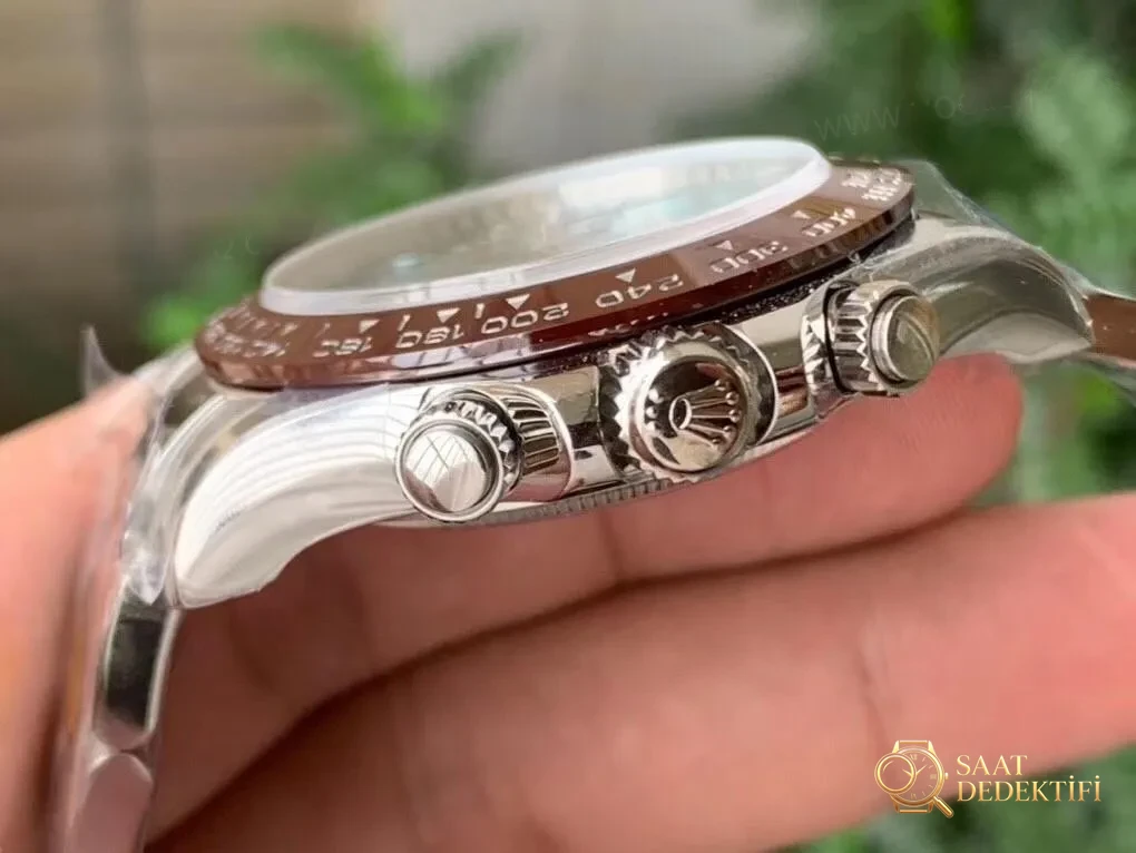N Factory 4130 Rolex buz mavisi Daytona Orta Doğu Dubai limited edition saat incelemesi - Klips Kilidi ve Lazer Damgalar