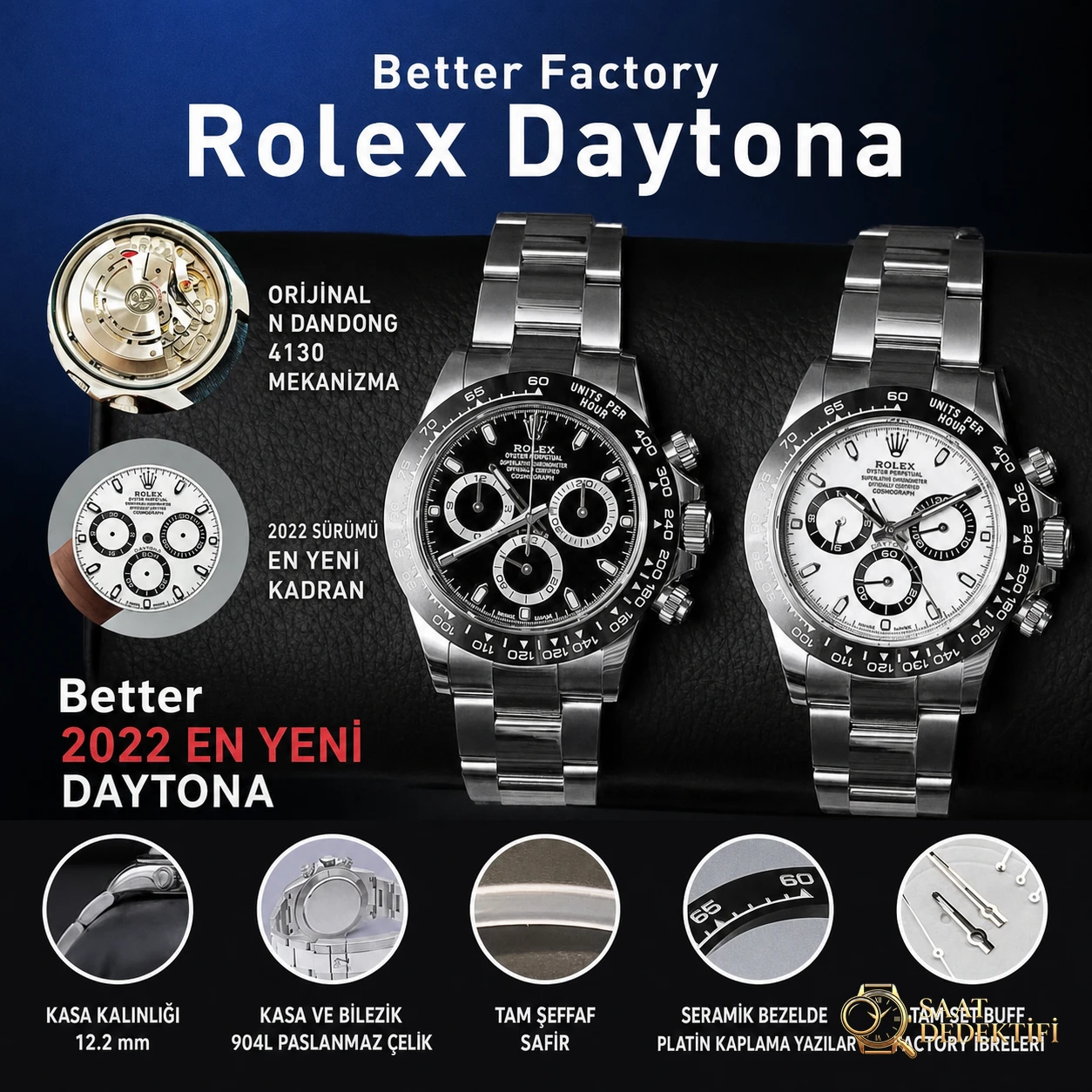N Factory dirildi mi? Replika N Factory Daytona 4130 da nereden çıktı? - Kadran Detayı ve Bezel İşçiliği