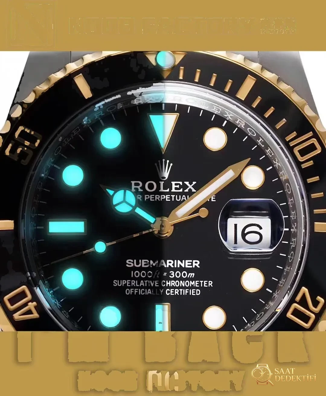n-youth, N Factory Rolex, N Factory resmi site, N Factory saat, N Factory çelik-altın siyah, N Factory genç sürüm çelik-altın siyah Submariner