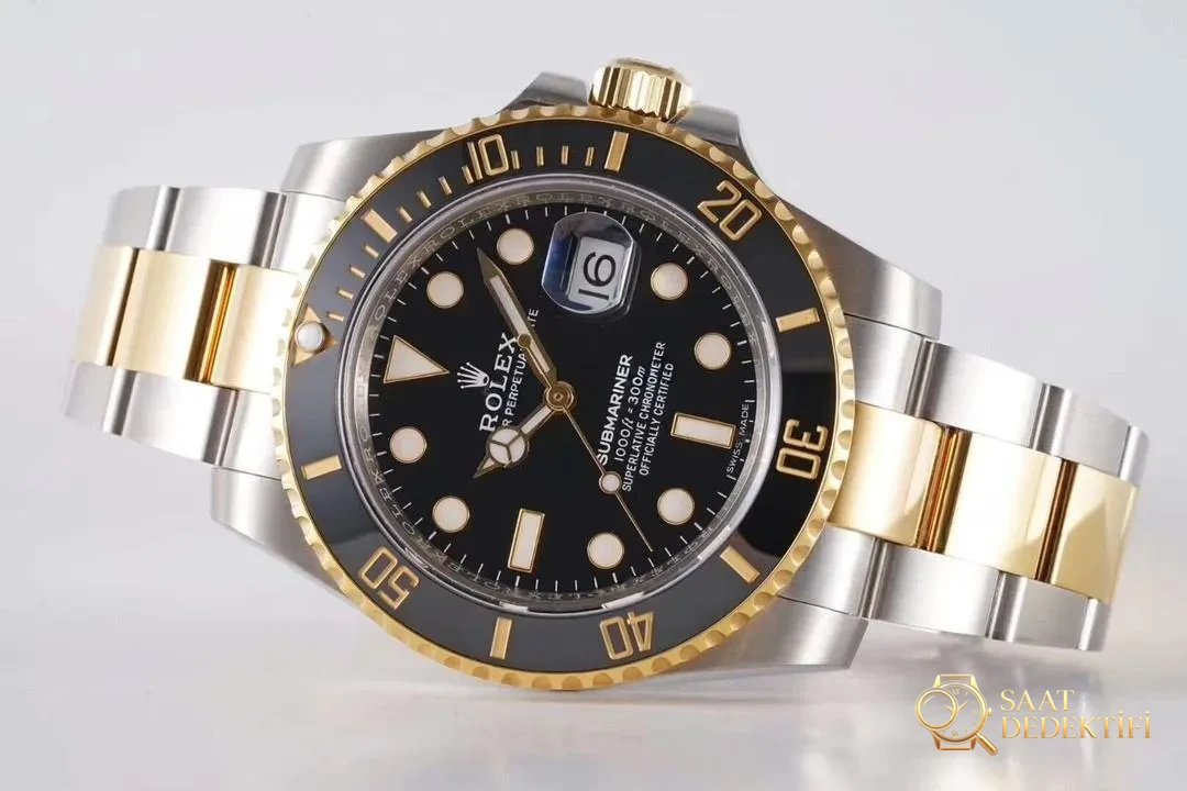 N Factory gençlik versiyonu Rolex iki renkli altın siyah Submariner iyi yapılmış mı? - Klips Kilidi ve Lazer Damgalar
