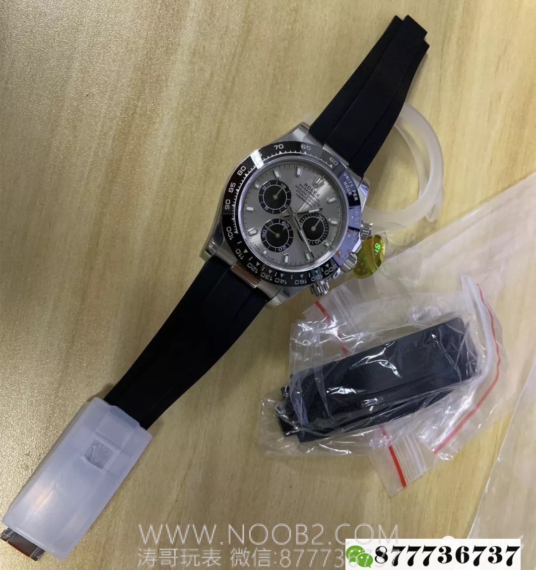 N Factory Rolex 4130 Daytona beyaz altın modelinin yepyeni V3 versiyonu "gri kadranlı panda Daytona" replika saatinde hangi noktalar geliştirildi? — 17. fotoğraf