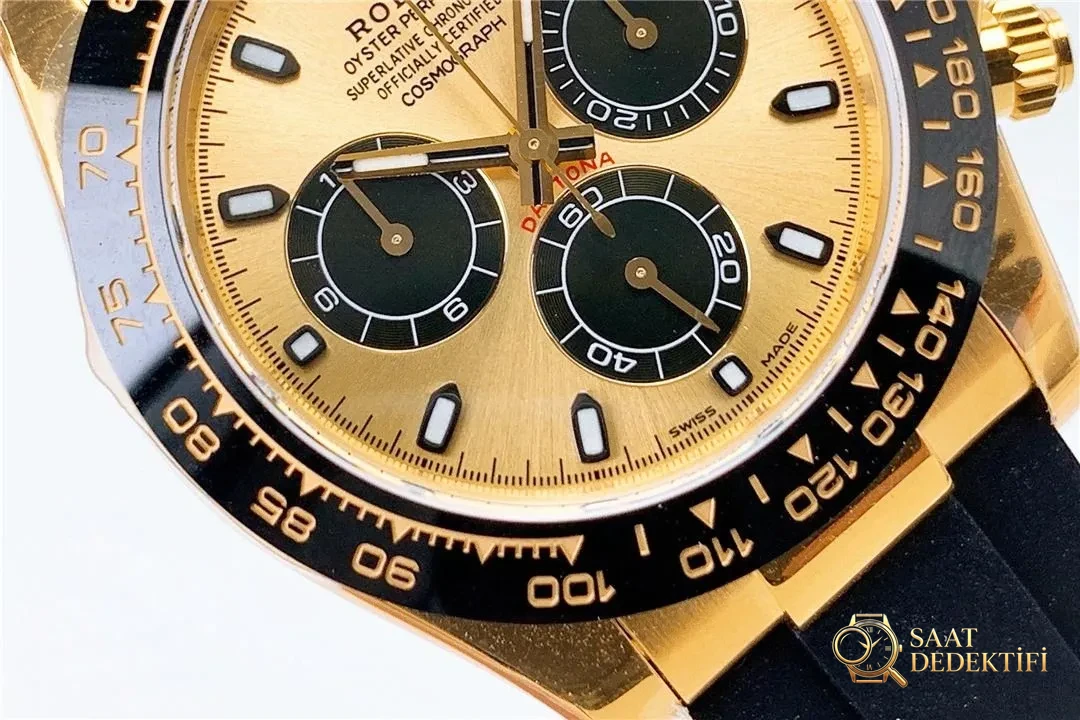 N Factory Rolex 4130 Shawn Yue altın Daytona ile orijinali arasında büyük fark var mı? - Klips Kilidi ve Lazer Damgalar