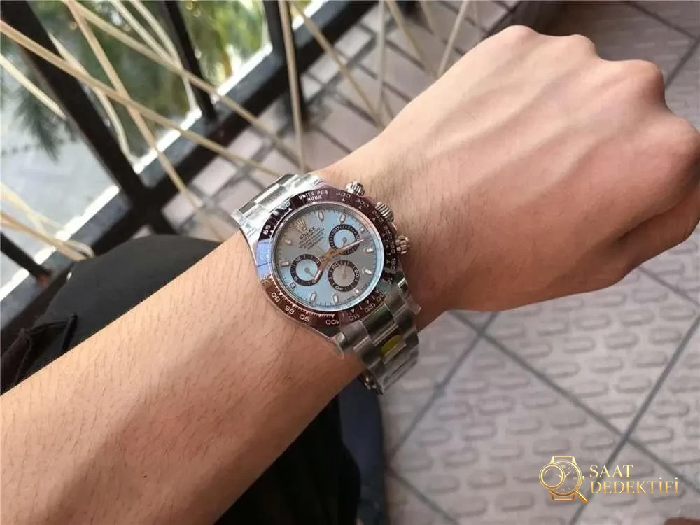N Factory Rolex buz mavisi Daytona "4130 mekanizma" işçilik incelemesi - 11.11 stoktan gerçek çekim - görsel 1