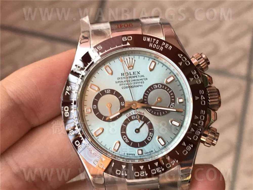 N Factory Rolex buz mavisi Daytona "4130 mekanizma" işçilik incelemesi - 11.11 stoktan gerçek çekim — 4. fotoğraf